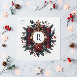 Etiquetas Para Recuerdos Festividad en Monograma Escudo rico en vintage