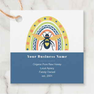 Etiquetas Para Recuerdos Fiebre de beekeeper retro miel abeja arco iris blo