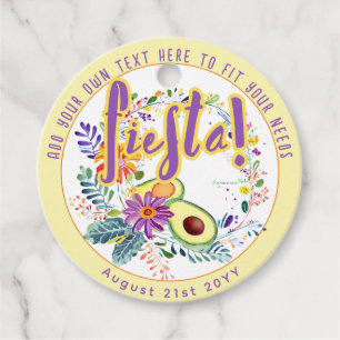 Etiquetas Para Recuerdos FIESTA Aguacate Folkart Flores Personalizado