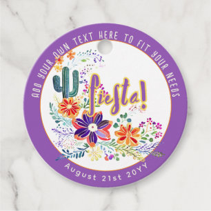 Etiquetas Para Recuerdos FIESTA Cactus Folkart Flores Personalizado