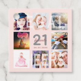 Etiquetas Para Recuerdos fiesta de 21 años rosa de oro foto legal