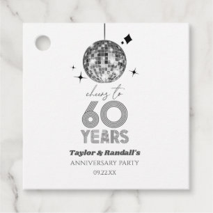 Etiquetas Para Recuerdos Fiesta de aniversario Boda de 60 años de vida