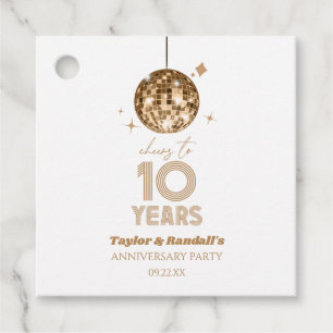 Etiquetas Para Recuerdos Fiesta de aniversario de Boda de 10 años de vida