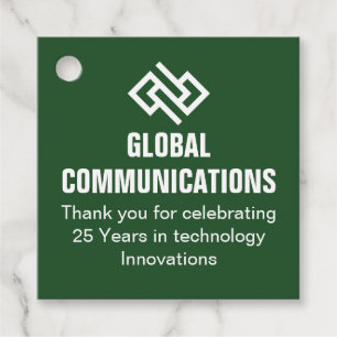 Etiquetas Para Recuerdos Fiesta de aniversario de empresa verde personaliza