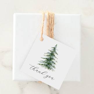 Etiquetas Para Recuerdos Fiesta de árbol de Navidad azul acuarela