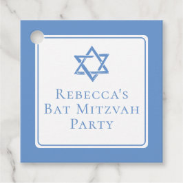 Etiquetas Para Recuerdos Fiesta de Bat Mitzvah Estrella azul clara de David