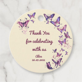 Etiquetas Para Recuerdos Fiesta de cumpleaños con mariposas gracias