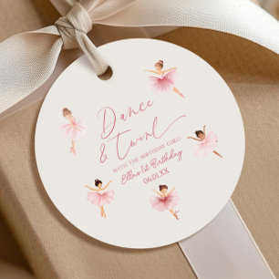 Etiquetas Para Recuerdos Fiesta de cumpleaños de bailarina y ballet rosado