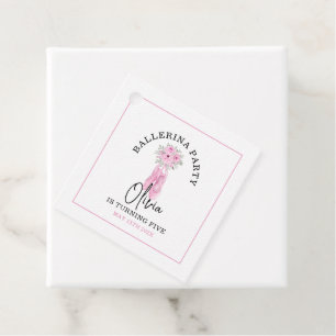 Etiquetas Para Recuerdos Fiesta de cumpleaños de Ballerina Adorable Rosa