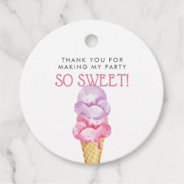 Etiquetas Para Recuerdos Fiesta de cumpleaños de Crema de Hielo Rosado
