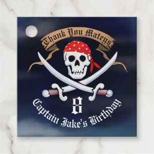 Etiquetas Para Recuerdos Fiesta de cumpleaños de Jolly Roger Pirate
