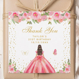 Etiquetas Para Recuerdos Fiesta de cumpleaños de la princesa de brunette fl