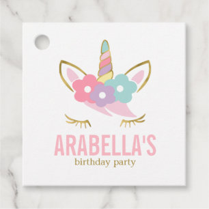 Etiquetas Para Recuerdos Fiesta de cumpleaños de las niñas de Cute Unicorn