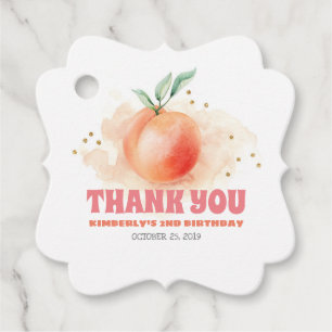 Etiquetas Para Recuerdos Fiesta de Cumpleaños de Peach Fruit