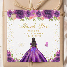 Etiquetas Para Recuerdos Fiesta de cumpleaños de Princesa Princesa Morada F