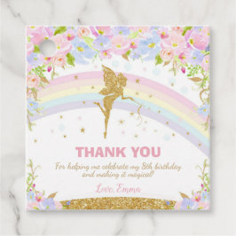 Etiquetas Para Recuerdos Fiesta de cumpleaños de Rainbow Fairy Gracias