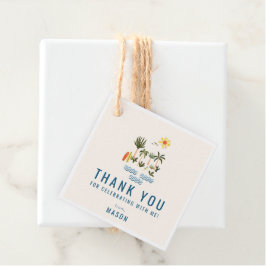 Etiquetas Para Recuerdos Fiesta de cumpleaños de verano de Surf Gracias por