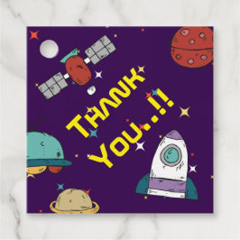 Etiquetas Para Recuerdos Fiesta de cumpleaños del espacio ultraterrestre