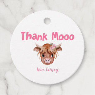 Etiquetas Para Recuerdos Fiesta de cumpleaños del tema de la vaca rosa