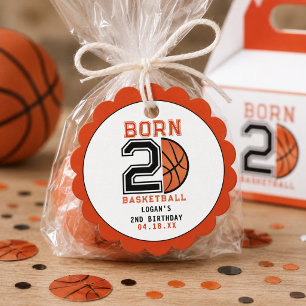 Etiquetas Para Recuerdos Fiesta de cumpleaños número 2 de Baloncesto Born 2