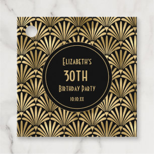 Etiquetas Para Recuerdos Fiesta de Cumpleaños número 30 con estilo Art Déco