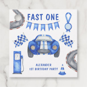 Etiquetas Para Recuerdos Fiesta de cumpleaños número uno de coche de carrer