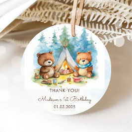 Etiquetas Para Recuerdos Fiesta de Cumpleaños Rústico de la Montaña Camping