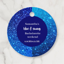Etiquetas Para Recuerdos Fiesta de Despedida de Soltera con Brillo Azul