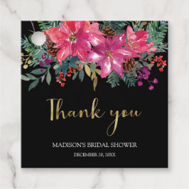 Etiquetas Para Recuerdos Fiesta de Despedida de Soltera de Poinsettia Rosa 