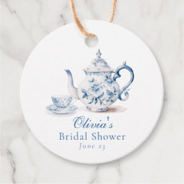 Etiquetas Para Recuerdos Fiesta de Despedida de Soltera de Té Floral Azul