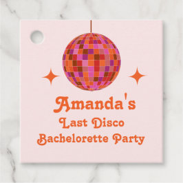 Etiquetas Para Recuerdos Fiesta de Despedida de Soltera Groovy Naranja Rosa