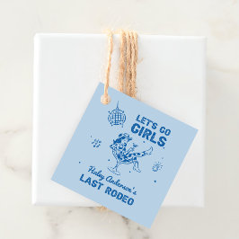 Etiquetas Para Recuerdos Fiesta de Despedida de Soltera Vaquera Disco Azul
