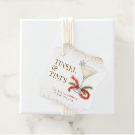Etiquetas Para Recuerdos Fiesta de feriado de Navidades de Tinsel y Tinis