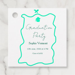 Etiquetas Para Recuerdos fiesta de graduación con lazo de borde español ver
