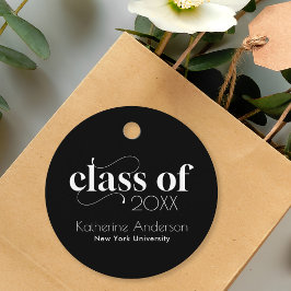 Etiquetas Para Recuerdos Fiesta de graduación minimalista elegante negra mo