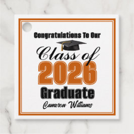 Etiquetas Para Recuerdos Fiesta de Graduación Personalizada Naranja Clase d