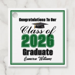 Etiquetas Para Recuerdos Fiesta de Graduación Personalizada Verde de la Cla