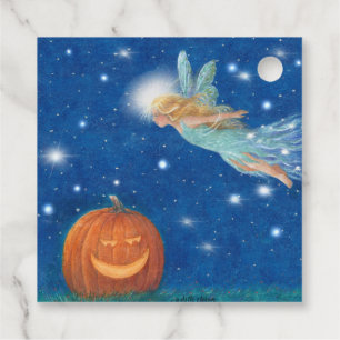 Etiquetas Para Recuerdos Fiesta de Halloween de Hada Mágica y Jack O'Lanter
