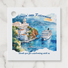 Etiquetas Para Recuerdos Fiesta de Jubilación Cruce Destino Grecia