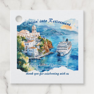 Etiquetas Para Recuerdos Fiesta de Jubilación Cruce Destino Grecia