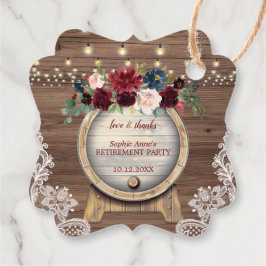 Etiquetas Para Recuerdos Fiesta de Jubilación en el Viñedo de Barril de Vin