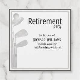 Etiquetas Para Recuerdos Fiesta de Jubilación Golf Moderno Corporativo Blan