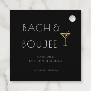 Etiquetas Para Recuerdos Fiesta de la Bachelorette de Bach Negro y Blanco y