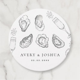 Etiquetas Para Recuerdos Fiesta de la Boda asada con Champán y Ostras de ma