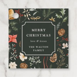 Etiquetas Para Recuerdos Fiesta de Navidades botánicos de invierno