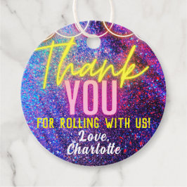 Etiquetas Para Recuerdos Fiesta de patinaje sobre patinaje en patines neón