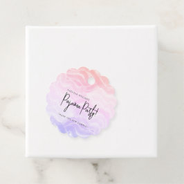 Etiquetas Para Recuerdos Fiesta de pijamas Color pastel elegante
