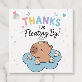 Etiquetas Para Recuerdos Fiesta de Piscina de Capybara Gracias