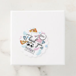 Etiquetas Para Recuerdos Fiesta de Pizza y Pajamas Personalizados