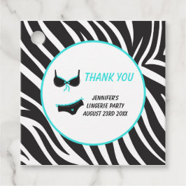 Etiquetas Para Recuerdos Fiesta de Ropa Interior Turquesa Agradecimiento